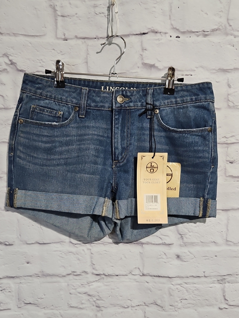 Women's Rolled Cuff Denim Shorts - Blue